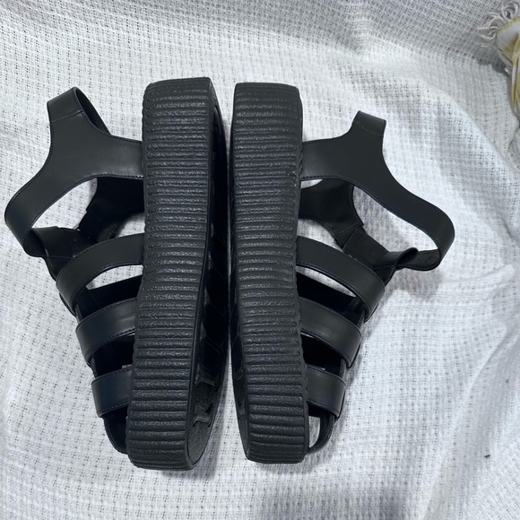 NEW TUK  UNISEX GLADIATOR  PLATFORM MENS 10 Women’s 12 Black Sandals - Picture 3 of 10